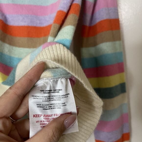 NWOT Jumper 1234 Multi-Stripe Boyfriend Cashmere soft Cardigan $372 -READ - Picture 6 of 7